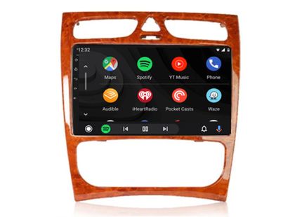 Mercedes C-Klasse W203 | Android 13 | Autoradio | 2000 t/m 2004 | Carplay & Android Auto | Houtpaneel