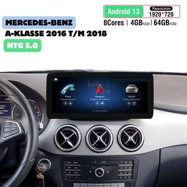 Mercedes A-Klasse W176 CarPlay Autoradio 2016 t/m 2018 | Android Auto  | NTG 5.0