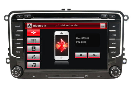 Volkswagen Navigatie Bluetooth 7 Inch voor Seat/Skoda/VW – Rns 510 Look