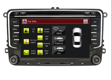 Volkswagen Navigatie Bluetooth 7 Inch voor Seat/Skoda/VW – Rns 510 Look