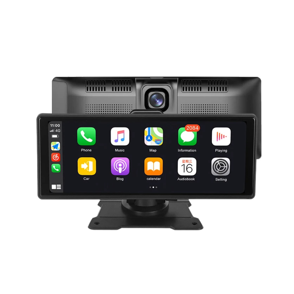 Apple CarPlay 10 inch scherm met dashcam en achteruitrijcamera