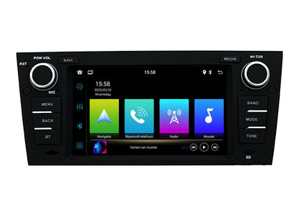 BMW 3-serie E90 E91 E92 E93 | CarPlay & Android Auto | autoradio | 2005 t/m 2013 | Android 13 | 4+64GB