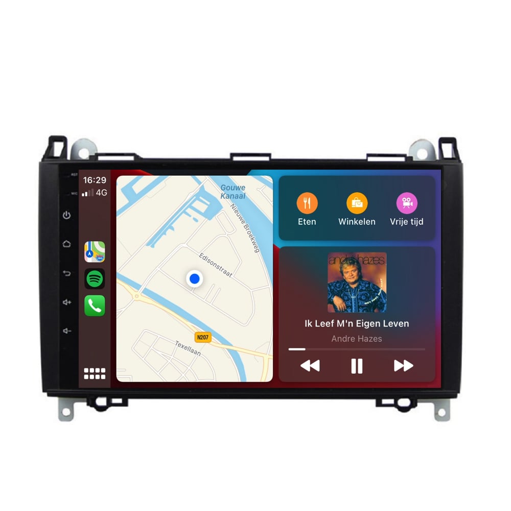 Mercedes Vito | viano | velocista | CarPlay y Android Auto | Radio de coche | 2004 a 2018 | Androide 13 | 4+64GB