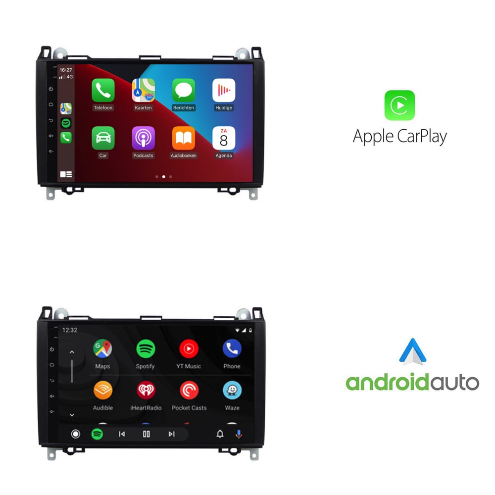 Mercedes Vito | viano | velocista | CarPlay y Android Auto | Radio de coche | 2004 a 2018 | Androide 13 | 4+64GB