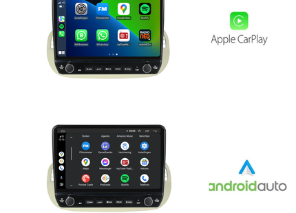 Fiat 500 Android Autoradio beige | Elegant design | CarPlay