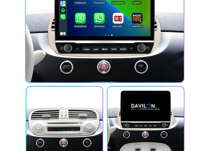 Fiat 500 Android Autoradio beige | Elegant design | CarPlay