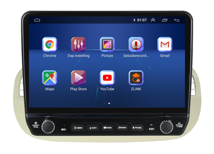 Fiat 500 Android Autoradio beige | Elegant design | CarPlay
