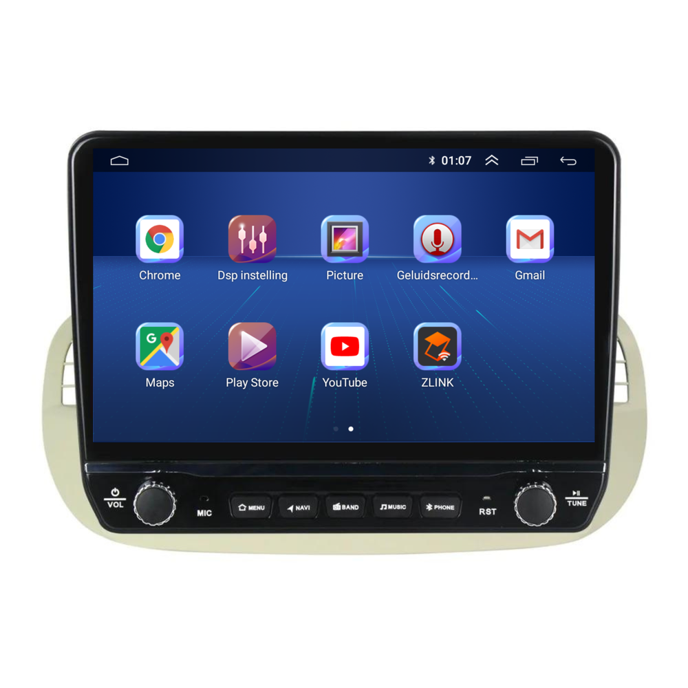 Fiat 500 Android Autoradio beige | Elegant design | CarPlay