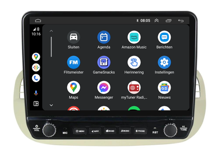 Fiat 500 Android Autoradio beige | Elegant design | CarPlay