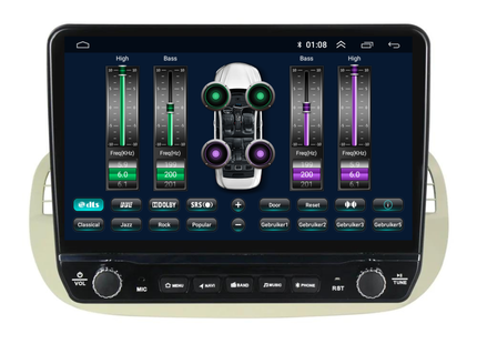 Fiat 500 Android Autoradio beige | Elegant design | CarPlay