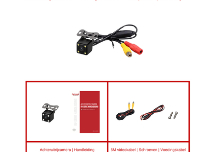 Cartronix RV-300 PRO Achteruitrijcamera | Universeel | 4 LED | Nachtzicht | Waterproof | Auto