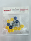 Kentekenplaat schroeven met dop | Geel & Blauw | 6 stuks