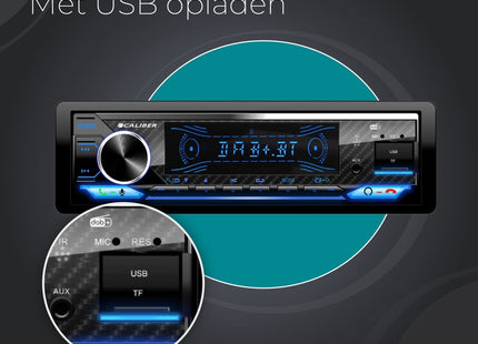 Caliber Autoradio - Bluetooth - USB, SD, AUX, FM - Handsfree bellen - DAB+ - 4 x 100W - Multicolour Display