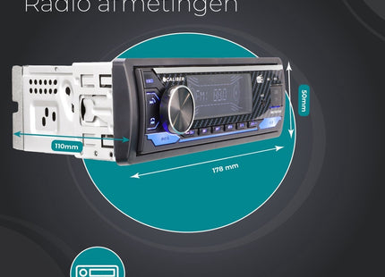 Caliber Autoradio - Bluetooth - USB, SD, AUX, FM - Handsfree bellen - DAB+ - 4 x 100W - Multicolour Display