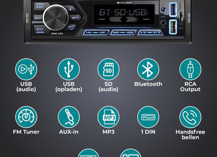 Caliber 1-din Autoradio- Bluetooth - USB, SD, AUX, FM - Handsfree bellen - 4 x 55 Watt