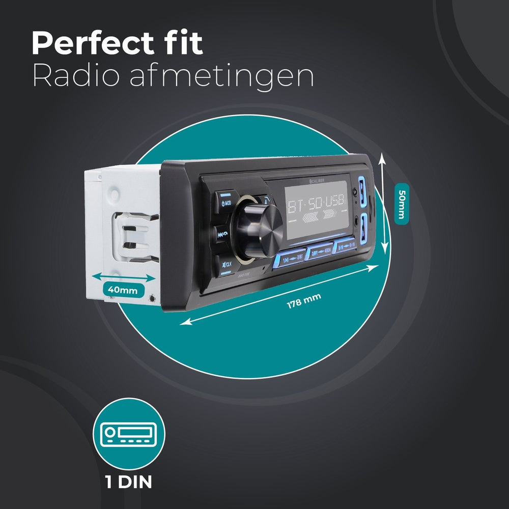 Caliber 1-din Autoradio- Bluetooth - USB, SD, AUX, FM - Handsfree bellen - 4 x 55 Watt