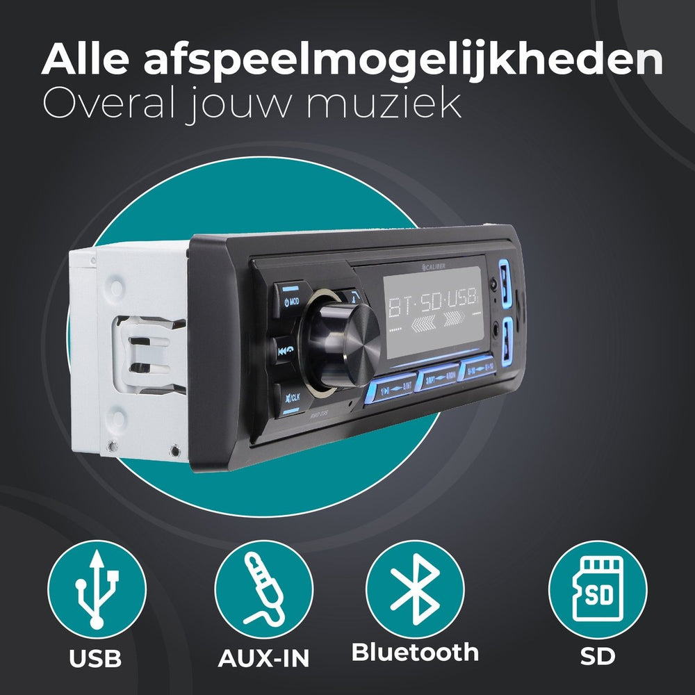 Caliber 1-din Autoradio- Bluetooth - USB, SD, AUX, FM - Handsfree bellen - 4 x 55 Watt