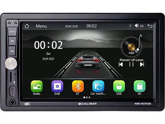 Radio de coche Caliber 2-din - Bluetooth - USB-C, SD, AUX, FM - DAB+ - Llamadas manos libres - Pantalla táctil de 7 PULGADAS - 4 x 75W