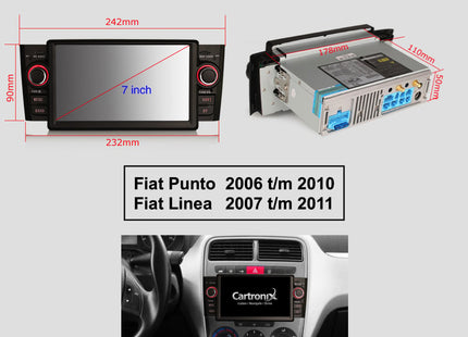 Fiat Punto 2005 – 2009 Android 13 | Android Auto | Carplay