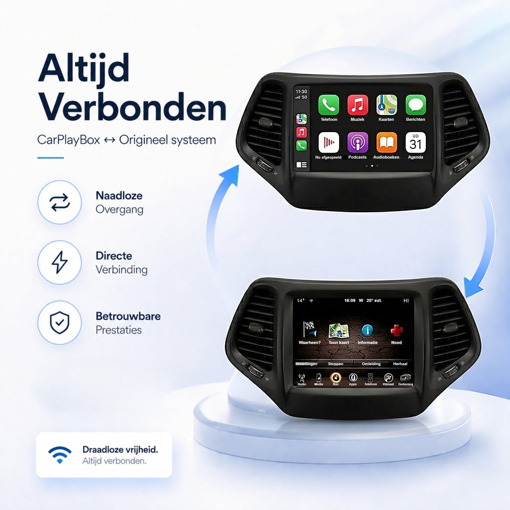 Jeep Renegade | 2014 a 2018 | <tc>CarPlay</tc> & <tc>Android Auto</tc> Caja | Harman