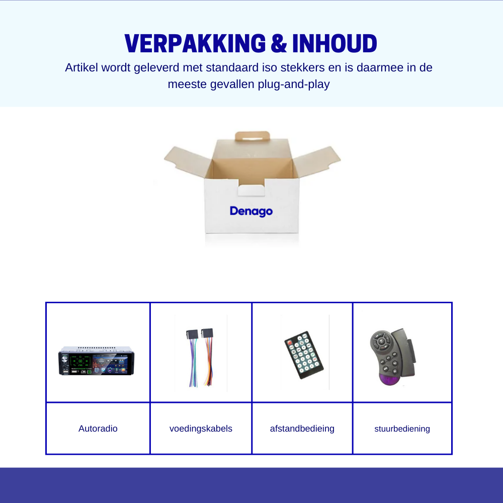 Enkel Din Autoradio met scherm en camera | Bluetooth & USB