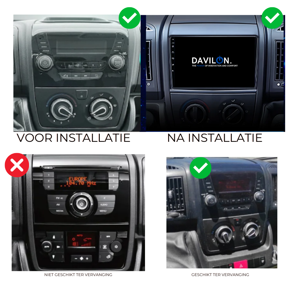 Fiat Ducato | Puente Citroën | Peugeot Boxer | Androide 13 | Radio de coche | 2006 a 2021 | Carplay y Android Auto