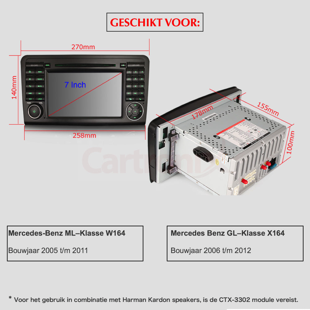 Mercedes ML W164 | GL X164 | CarPlay | Android Auto