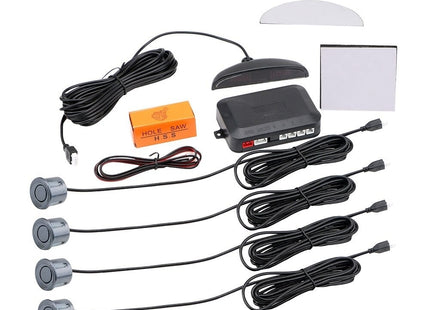 Parkeersensoren set | 4 sensoren | Geluid en Display | Grijs