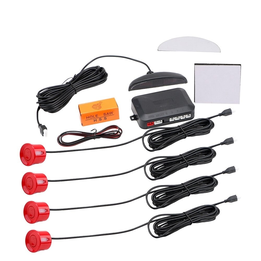 Parking sensors set | 4 sensors | Sound and Display | Red