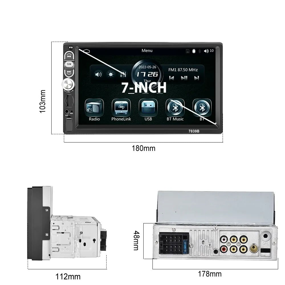 2-DIN | CarPlay Autoradio met USB-Aansluiting