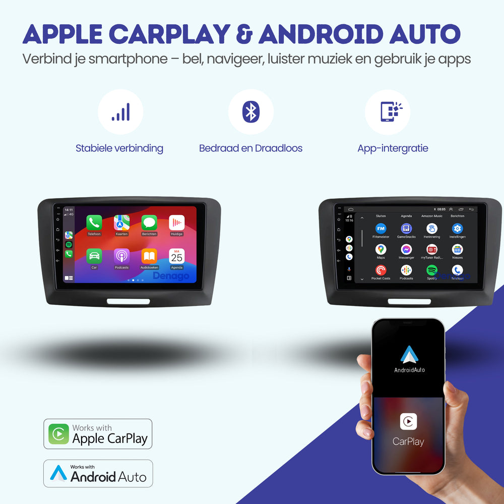 Skoda Superb CarPlay autoradio | 2008 t/m 2014 | Denago DNG-A353 | 9 inch | Android 13 | Draadloos CarPlay & Android Auto