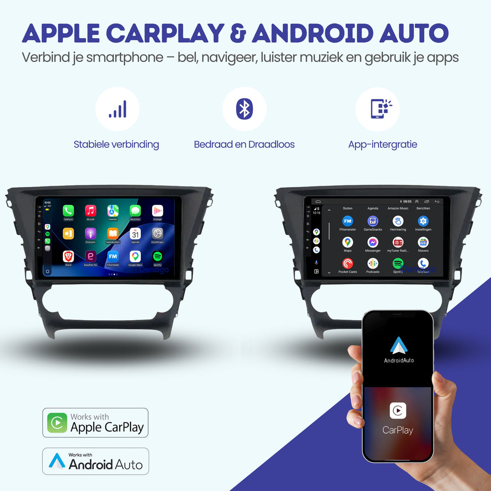 Autoradio CarPlay pour Toyota Avensis | 2015 à 2018 | Denago DNG-A220 | Écran 9 pouces | Android 13 | CarPlay sans fil & Android Auto