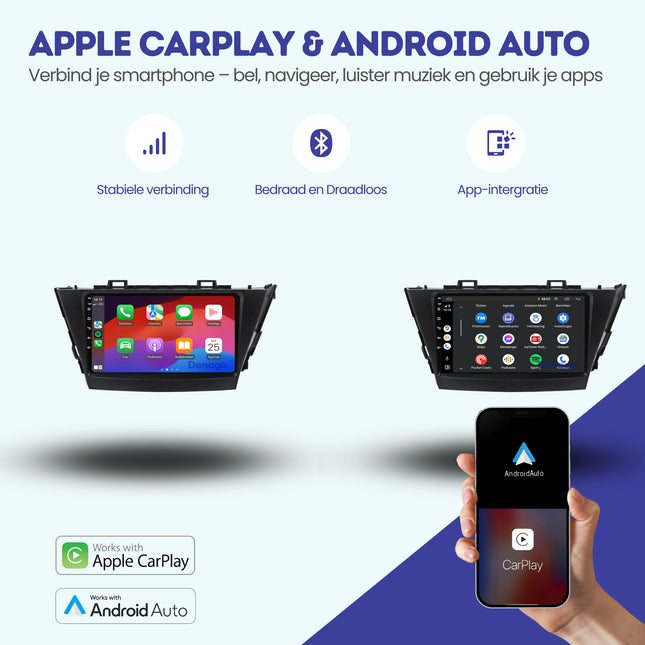 Toyota Prius Plus CarPlay autoradio | 2009 t/m 2015 | Denago DNG-A365 | 9 inch | Android 13 | Draadloos CarPlay & Android Auto
