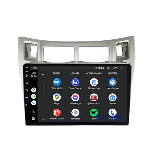 Toyota Yaris CarPlay car radio silver | 2005 to 2012 | Denago DNG-A289 | 9 inches | Android 13 | Wireless CarPlay & Android Auto