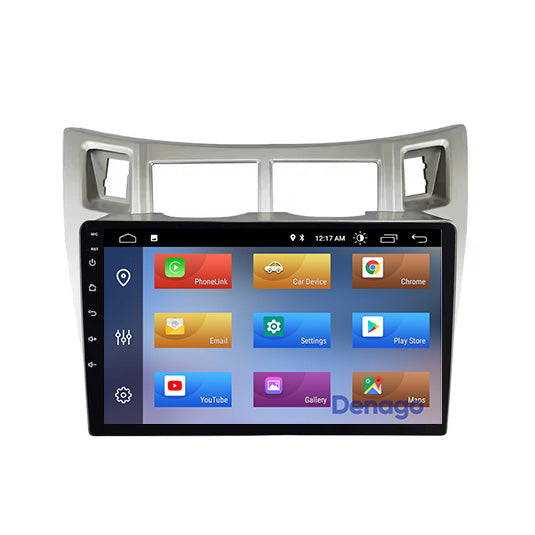 Toyota Yaris CarPlay car radio silver | 2005 to 2012 | Denago DNG-A289 | 9 inches | Android 13 | Wireless CarPlay & Android Auto