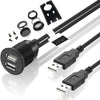 Cartónix | CTX-3300 | Cable incorporado de 1 metro con doble puerto USB para salpicadero