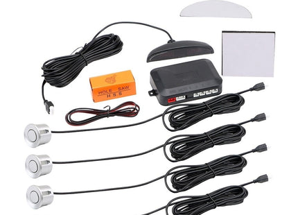 Parkeersensoren set | 4 sensoren | Geluid en Display | Zilver