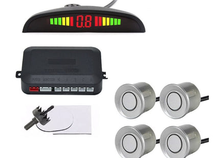 Parkeersensoren set | 4 sensoren | Geluid en Display | Zilver